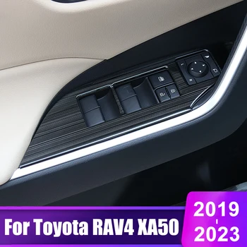 Для Toyota RAV4 XA50 2019 2020 2021 2022 2023 RAV 4 Гибридный Автомобильный Переключатель Подъема Оконного Стекла Панель Кнопка Накладка Аксессуары