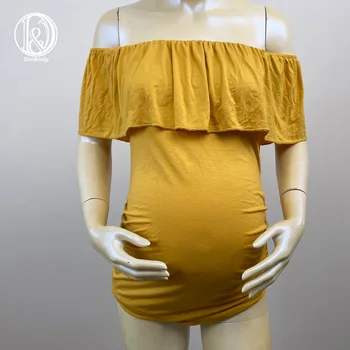 Дон и Джуди Эластичные Оборки Боди для фотосъемки беременных С вырезом Лодочкой Одежда для беременных Костюм Для Фотосессии Облегающий Комбинезон 2021