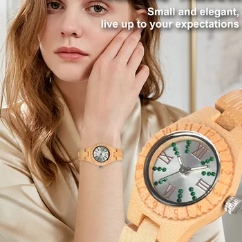Женские часы Кварцевые Повседневные Модные Светящиеся наручные часы с деревянным Ремешком Ультратонкие Регулируемые Деревянные часы 2023 Новинка