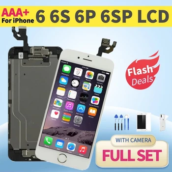 ЖК-дисплей Для iPhone 6 6S Plus 6P 6SP Экран Полный Комплект В Сборе Полный Дисплей Замена Сенсорного Планшета Фронтальная камера + Кнопка Home