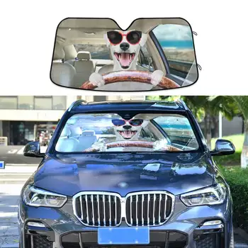 Забавная собака За рулем автомобиля, Солнцезащитный козырек для автомобиля, Автомобильные Аксессуары Для лобового стекла, Автозащитный Козырек Для окна, Декор экрана