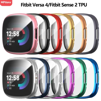 Защитная пленка для экрана Fitbit Versa 4/Sense 2 Case, Полностью Мягкий Защитный чехол-бампер с покрытием из ТПУ для Fitbit Sense 2 /Fitbit Versa 4