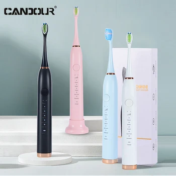 Зубная щетка CANDOUR CD5138 sonic electric toothbrush для взрослых автоматическая Перезаряжаемая С заменой 16 головок IPX8 Зубная щетка