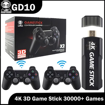 Игровые приставки Ampown GD 10 GD10 Game Stick HD 128G 30000 + Игр Беспроводные Геймпады Emuelec4.34 С поддержкой PSP PS1 N64 GB A GBC
