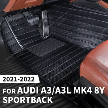 Изготовленные на заказ коврики из углеродного волокна Для Audi A3 Sportback MK4 8Y 2021 2022, Ковровое покрытие для ног, Аксессуары для интерьера Автомобиля