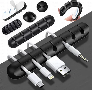Кабельный Органайзер Силиконовый USB-кабель Для Намотки Зажимов для аккуратного управления на рабочем столе Держатель телефонного кабеля Для мыши Органайзер для проводов наушников