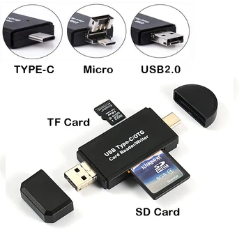 Кард-ридер DU01 USB 2.0 Type C к SD Micro SD TF Адаптер Для Аксессуаров ноутбуков Micro Interface OTG Cardreader Smart Memory SD