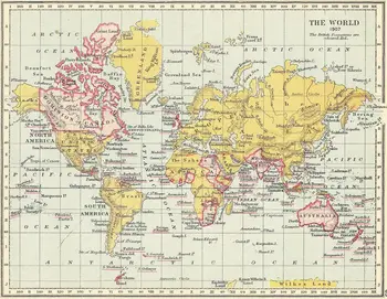 Карта Британской империи 1907 Года, художественный Плакат с принтом, холст, для украшения гостиной, Домашний настенный декор, Картина