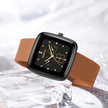 Квадратные женские наручные часы с силиконовой лентой REBIRTH, лучший бренд класса Люкс, женские наручные часы, Кварцевые женские часы relogio feminino