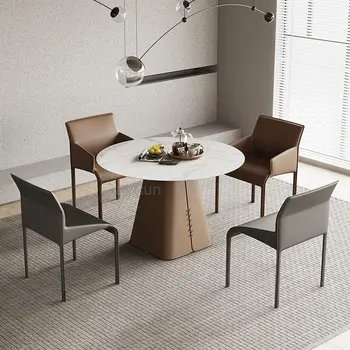 Классический Обеденный стол и стул на 4-6 человек, Промышленные итальянские минималистичные круглые столы, Модель Mesa, сменные обеденные наборы