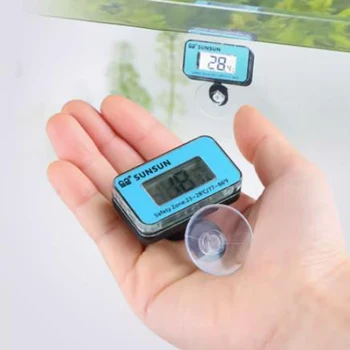 Контроль температуры с присоской, аквариумный термометр, Водонепроницаемый ЖК-цифровой аквариум для рыб, Погружной термометр, Измеритель