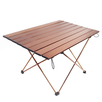 Коричневый складной столик Портативный ультралегкий столик для пикника Подходит для вечеринки в саду на открытом воздухе