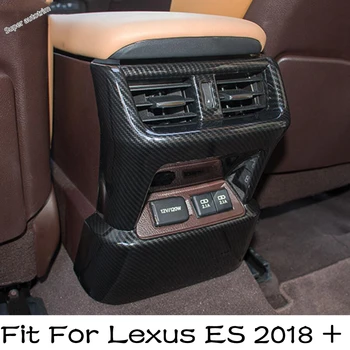 Коробка Заднего Подлокотника Автомобиля AC Air Conditioning Outlet Vent Anti Kick Panel Cover Накладка Для Lexus ES 2018-2023 Аксессуары Из Углеродного Волокна