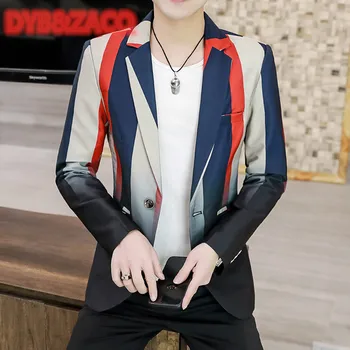 Костюм DYB & ZACQ, Мужская повседневная корейская версия пальто, весенне-осенний молодежный костюм в полоску для лучшего мужчины, топ, маленький костюм