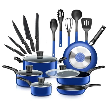 Кухонные принадлежности, кастрюли и сковородки, Базовая кухонная посуда, Один размер, синий