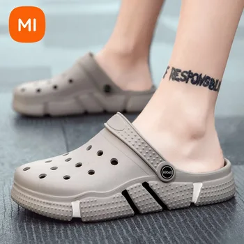 Летние мужские сандалии Xiaomi, противоскользящие износостойкие сабо, садовая обувь с отверстиями, Уличные Тапочки Baotou, пляжная обувь, пара сандалий