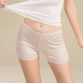 Летние новые женские шелковые трикотажные трехточечные брюки, кружевные дышащие и светонепроницаемые защитные брюки из шелка тутового цвета, 3201