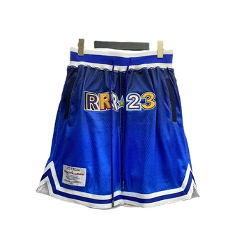 Летняя модная мужская одежда RRR 123, пляжные шорты, Бриджи, Синие баскетбольные шорты Для мужчин И женщин, Высококачественный Вышитый логотип