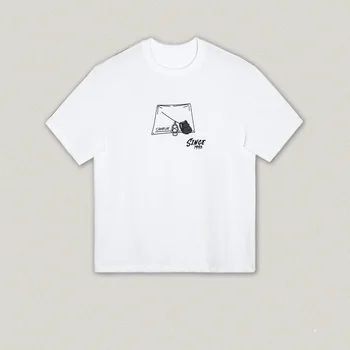 Летняя Мужская повседневная футболка из 100% хлопка, большой размер 3XL, белая с черной монограммой цвета Хаки, Молодежный уличный топ