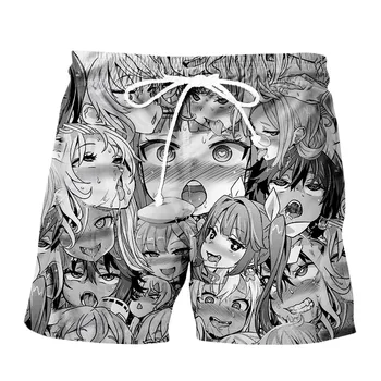 Лето 2023, Новые мужские Пляжные шорты с рисунком комикса с 3D-печатью, Одежда для серфинга, Мужские повседневные шорты