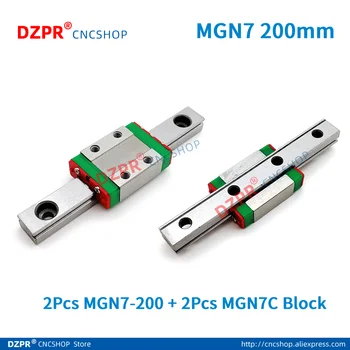 линейные направляющие рельса MGN7 -L 200 мм с кареткой линейного блока MGN7C миниатюрная направляющая линейного перемещения для быстрой доставки с ЧПУ