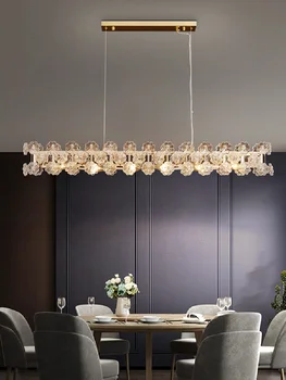 Люстра для столовой в постмодернистском стиле, Скандинавский Роскошный светильник для столовой, Креативные лампы для домашнего освещения в форме стеклянного цветка