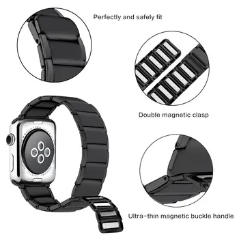 Магнитный ремешок Apple, совместимый с Apple watch 44 мм 42 мм 40 мм 38 мм, металлический сменный браслет-ремешок для iwatch 7 6 5 43 SE 45 мм