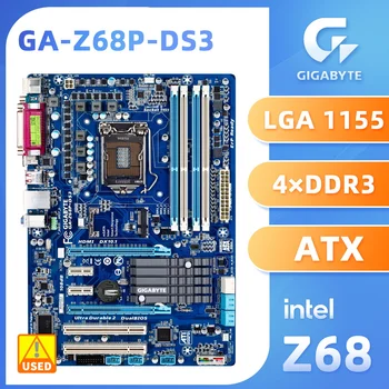 Материнская плата Gigabyte GA-Z68P-DS3 Чипсет Intel Z68 LGA 1155 поддерживает процессор i7 i5 i3 Pentium Celeron DDR3 32 ГБ 2133 1866