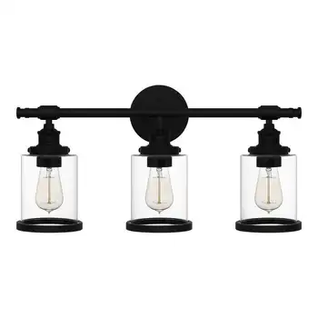 Матовый черный светильник с 3 лампочками