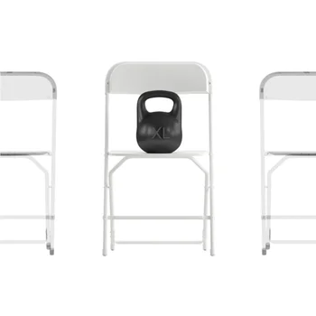 Мебель для флэш-памяти Пластиковые складные стулья, белый, набор из 4 штук