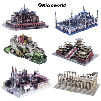 Микромир, 3D металлический стиль, Пазлы, игры, Знаменитые модели башенных зданий, набор для сборки 