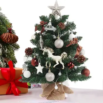 Мини-Рождественская Елка, Искусственная Имитация Сосны, светодиодная подсветка, украшение рабочего стола, Праздничные принадлежности, Рождественские украшения, подарок