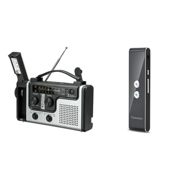 Многофункциональное солнечное радио на открытом воздухе, портативное FM/AM-радио с голосовым переводчиком T8, 40 языков, несколько языков