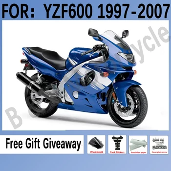 Мотоциклетная Литьевая форма ABS Комплект Обтекателя для Yamaha YZF 600 1997-2007 YZF600 97 99 00 03 04 05 06 07 Комплект обтекателей кузова Синий