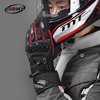 Мотоциклетные перчатки, Ветрозащитные Водонепроницаемые Перчатки, Мужские Перчатки для езды на мотоцикле, Перчатки для мотокросса с сенсорным экраном, Зимние