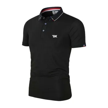 Мужская летняя рубашка поло для гольфа, Мужская спортивная быстросохнущая трикотажная рубашка для бега, Повседневная деловая футболка с коротким рукавом, мужская одежда