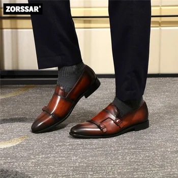 Мужская Официальная обувь из натуральной кожи, Деловая повседневная обувь, Высококачественная Мужская Модельная Офисная Роскошная обувь, Мужские Дышащие Оксфорды 2023
