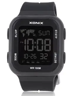 Мужские спортивные цифровые часы со светодиодной подсветкой, квадратный циферблат, водонепроницаемые наручные часы для плавания на открытом воздухе на 100 м