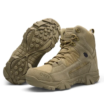 Мужские Тактические ботинки, Армейские ботинки, Мужская Военная Непромокаемая Рабочая Защитная обувь для Пустыни, Альпинистская Походная Обувь, Мужские Уличные Ботинки