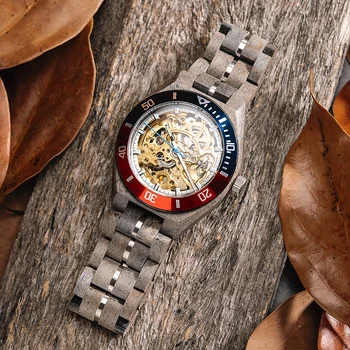 Мужские часы BOBO BIRD Relogio Masculino, роскошные брендовые деревянные автоматические механические часы 42 мм из нержавеющей стали, подарок на заказ