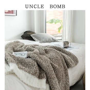 Мягкое вязаное одеяло Свежий скандинавский однотонный офисный диван, одеяло для отдыха, одинарное и двойное покрывало, одеяло для кроватей, милое одеяло