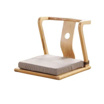 Мягкое Напольное кресло-татами Дзайсу в японском стиле со спинкой для Видеоигр, чтения, просмотра телевизора, Деревянное Кресло для Гостиной