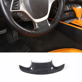 Накладка на руль автомобиля из настоящего углеродного волокна подходит для Chevrolet Corvette C7 2014-2019