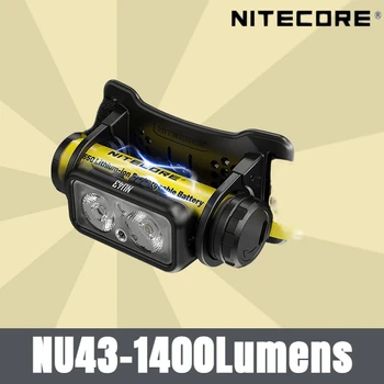 Налобный фонарь NITECORE NU43 мощностью 1400 Люмен, перезаряжаемый через USB-C, Встроенный литий-ионный аккумулятор емкостью 3400 мАч