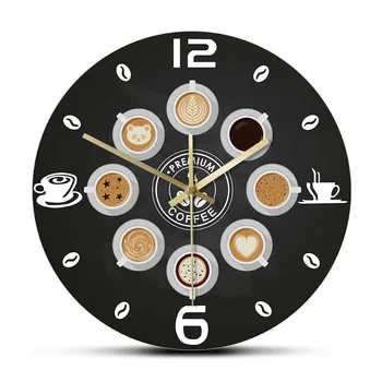 Настенные часы с Направляющей для приготовления кофе Премиум-класса для кафе, Бариста, Часы для домашнего декора, Винтажные часы, Настенные часы, подарок Любителю кофе