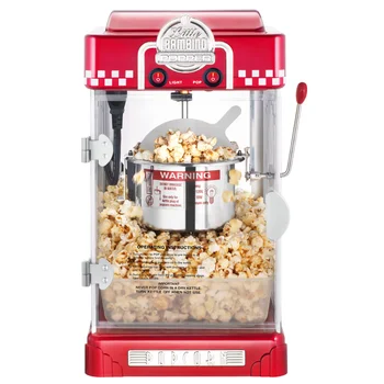 Настольная ретро-машина ZAOXI для приготовления попкорна Popper (2,5 унции, красный) для приготовления попкорна