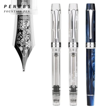 Новая Демонстрационная ручка с поршнем из смолы Penbbs 355, Акриловый Дизайн, Прозрачная Подарочная коробка для Студентов-каллиграфов, Новая версия