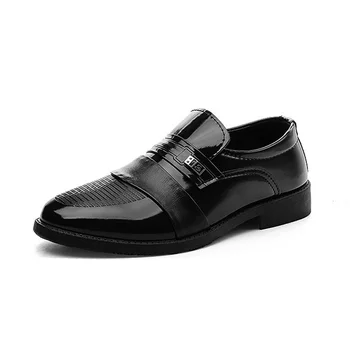 Новая мужская повседневная обувь, модные бальные туфли на платформе со шнуровкой, туфли из лакированной кожи с квадратным каблуком и круглым носком, мужские лоферы