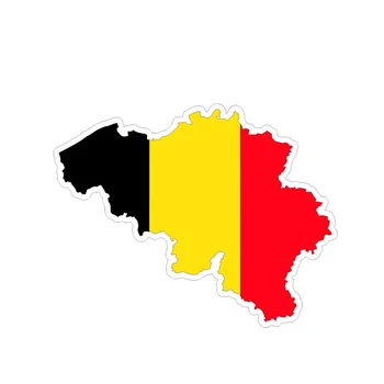 Новые автомобильные наклейки для укладки флага Бельгии на карте для бампера автомобиля, багажника, мотоцикла, УФ-защиты, украшения автомобиля KK14 * 11 см