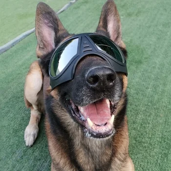 Новые крутые солнцезащитные очки для собак с защитой от ультрафиолета, Ветрозащитные очки с защитой от взлома, Одежда для домашних животных, Очки для плавания и катания на коньках для собак Среднего размера